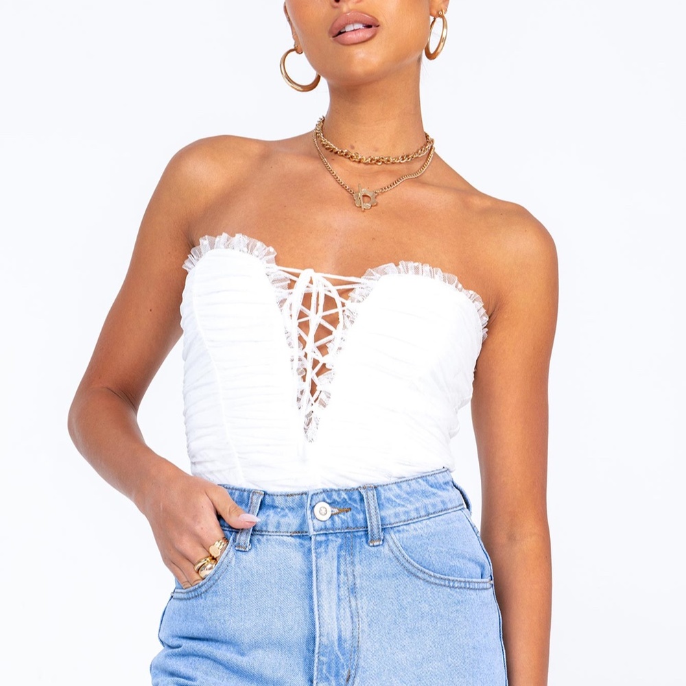 Princess Polly Elysia Bodysuit - White Sz 6